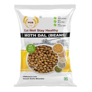VGBNP Natural & Unpolished Whole Moth Beans (Matki) Pure Sabut Moth ki dal, Turkish Gram (dew bean, Trukesh gram) Natural source of Protein Healty/immunity builder Moth Beans- 1kg