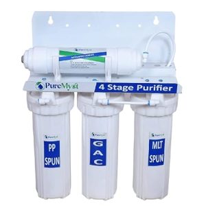 Stage Gravity Base Non Electrical Water Purifier With Active Carbon Cartridge Without RO Filter White