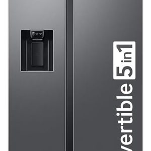 Samsung 633 L, 3 Star, Frost Free, Convertible 5-in-1 Digital Inverter, Side By Side AI Enabled Smart Refrigerator with WiFi & Water & Ice Dispenser (RS78CG8543S9HL, Silver, Refined Inox, 2024 Model)