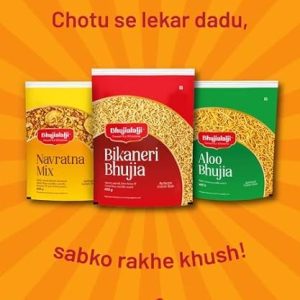 Bhujialalji Bikaneri Bhujia (pack of 1) 1kg Rajasthani Bhujia Namkeen with Dew beans,gram flour and indian Spices | All time favourite indian snacks/Namkeen | Ready to eat