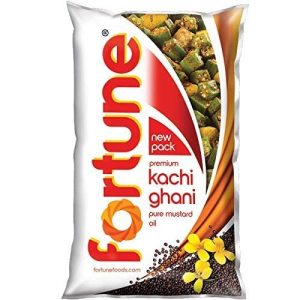 Fortune Kachi Ghani Pure Mustard Oil 1 L Pouch (Pack of 2)