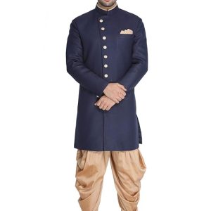Men’s Black Silk Blend Kurta and Dhoti Pant Set