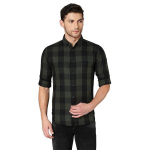 Men’s Cotton Buffalo Check Slim Fit Casual Shirt with Pocket, Full Sleeve Shirt for Formal & Casual Wear (Also Available in Plus Size)