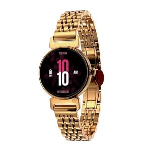Smartwatch for Women with Metal Strap, Bluetooth Calling, 60 Hz Always on Display, Voice Assistance, Female Cycle Tracker, IP68, Health Monitor(Gold, VBSW2214)
