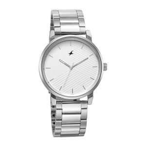 Fastrack Silver White Dial Analog Watch for Men -3278SM04
