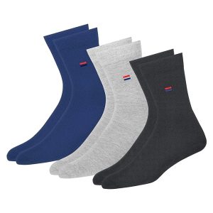 NAVYSPORT Men’s Calf Length Cotton Socks (Pack of 3)