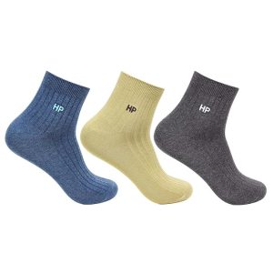 Hush Puppies Men’s Cotton Ankle Socks (BROHPM-13B-PO3_Multicolor_Freesize)