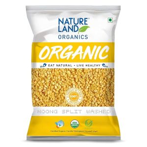 Natureland Organics Moong Dal Yellow/Split Washed 500 Gm (pack of 2) Total 1 KG – Organic Pulses
