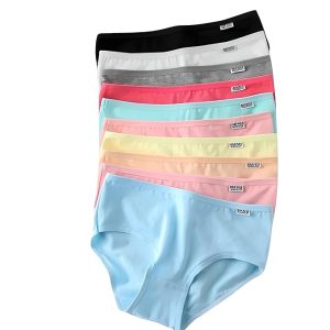 Ethit Plus Soft Cotton Hipster Ladies Plain Bright Panties (Multicolour-1) Pack 5