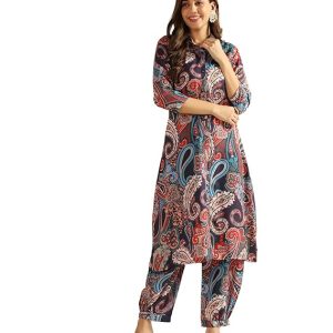 Leriya Fashion Ethnic Co Ord Set | Casual Wear Pant Top Set | Fancy Co-Ord Set | Full Pair Set | Women Kurta Sets Kurtis | Women Kurta Pant Set | Coord Sets for Women