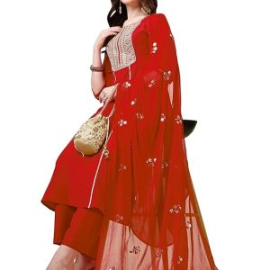 EthnicJunction Women’s Silk Embroidered Thread Work Chinon A-Line Kurta Pant With Dupatta 4.0 4.0 out of 5 stars    203 ratings | Search this page