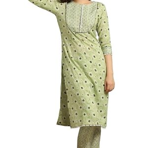 TOPLOT Women’s Cotton Blend Printed Kurti with Pant (Kurti-Pant-5060) 4.0 4.0 out of 5 stars