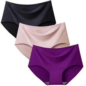 LOURYN KOULYN® Women’s/Ladies Multicolor Seamless Hipster Ice Silk Panty Seamless ICESILK Panty (Pack of 3)