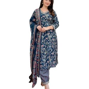 KLOSIA Women Printed Kurta and Pant Set With Dupatta