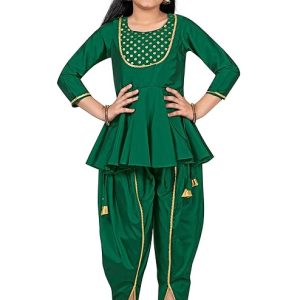 Fashion Dream Girl’s Taffeta Solid Salwar Suit Set