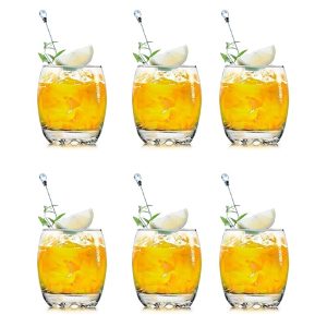 CELLO Amphio Glass Set, 210ml | Set of 6 Clear Glasses | Transparent Whisky Glass | Light Weight & Easy to Clean | Perfect for Gifting | Clear