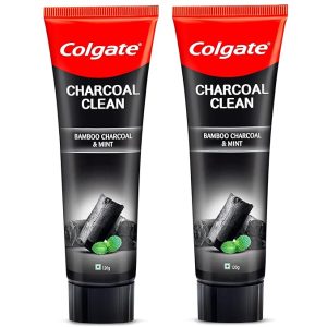 Colgate Charcoal Clean Black Gel Toothpaste, Combo Pack of 240g (120g x2) Deep Clean Toothpaste With Bamboo Charcoal & Wintergreen Mint For Plaque Removal, Deep Clean & Tingling Fresh Mouth Experience