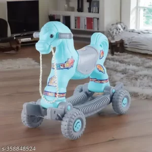 2 in 1 Baby Horse Rider Rocker for Kids 1-6 Years Birthday Gift for Kids/Boys/Girls Plastic, Pack of 01