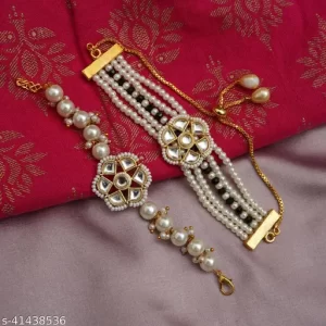 ANUTTAM’s bright kundan and pearl couple rakhi /pair rakhi Rakhi For Bhaiya and bhabhi