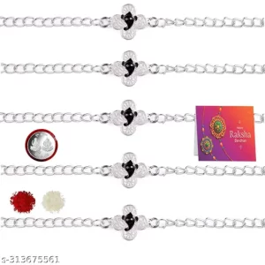 Rakhis Combo | Silver Color Pooja Coin | Roli Chawal | Greeting Card | Occasion | Rakhi & for brother | rakhi with gift | Rakhi Combo | Rakhi for Brother | Rakhi