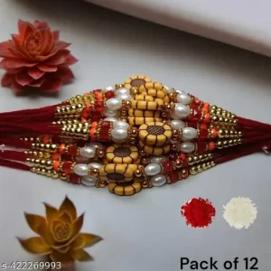 Oval Shape Rakhi for Bro/Brother/Bhaiya/Bhai/Bhabhi (set of 12) Rakshabandan Rakhee Bracelet Rakshashutra