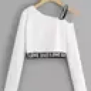 RAABTA WHITE LOVE SINGALE SOULDER TOP