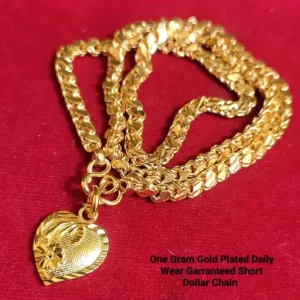 One Gram Gold Plated Garranty Daily Wear Short Pendant Chain
