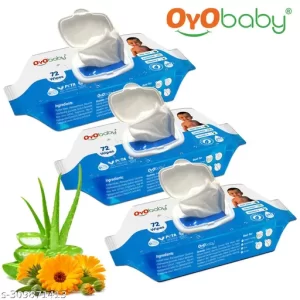 OYO BABY Vitamin E Hypoallergenic Baby Wipes (Pack of 3) 216 Wipes