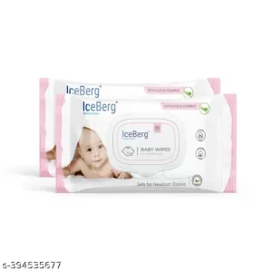 ICEBERG premium wipes Baby Wipes 80 Sheets/Pack of 2 With Lid (160 Wipes) Baby Wipes