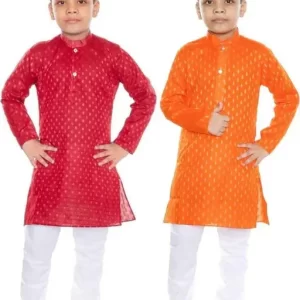 Bitu Fashions Boys Kurta Pyjama Set Pack Of 2