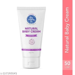 The Moms Co. Natural Baby Cream for Face (50 ml) with Organic Oils, Butters and Protein |Deep Moisturisation for Soft Baby Skin | Baby Cream |Baby Moisturizing Cream