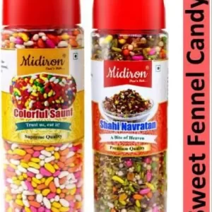 Midiron Mukhwas Pack 2, Sweet Colorful Saunf & Shahi Navratan Mukhwas (150 gm each) Mint Mouth Freshener (2 x 150 g)