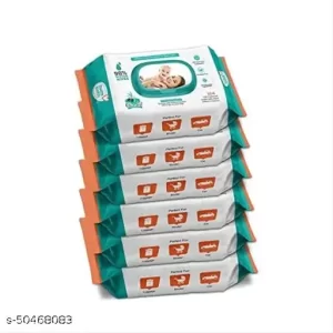 BuddsBuddy Olive Oil Based Natural Wipes With Lid for Babies with the goodness of Aloe Vera & Olive Oil | Moisturizing wipes for baby skin | Antibacterial Baby Wipes |480 Pieces| Combo of 6 x 80 pieces