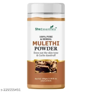 She Essential 100% Organic Licorice Root Powder (200Gms) – Mulethi Powder for Face, Hair Care | Yashimadhu | Liquorice | Glycyrrhiza glabra | Best for hair and Skin care -(100g)