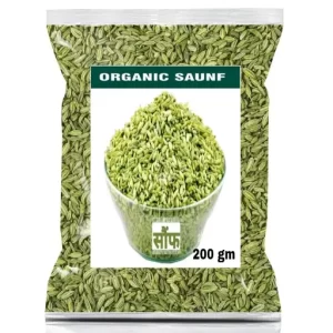 Shrijee_ Organic Fennel Seeds Sauf seed (200 GM)for weight loss use mouth freshener variyali hariyali_200 gm