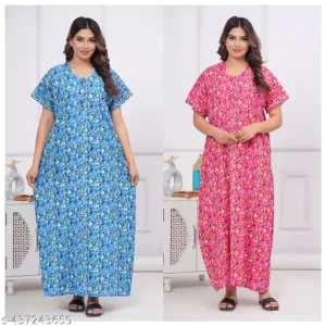 Women Printed Nighty In floral print