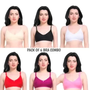 Stylish Women Fancy Bra Pack Of 6 (Random Colour)