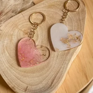 Resin Keychain in Heart Shape
