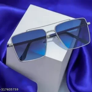 Retro Rectangular Aviator Sunglasses Premium Glass Lens Flat Metal Sun Glasses Men Women