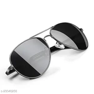 Men Black Metal Aviator , Polarized Mc Stan Sunglasses (Pack of 1)