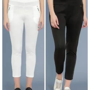 Stylish Jeggings For Women Combo Pack(black White)