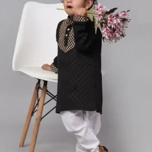 baby boys kurta pyjama sets cotton (Black set of 1)