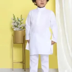 BOYS ETHNIC WHITE KURTA AND PAYJAMA SET Kurta Sets
