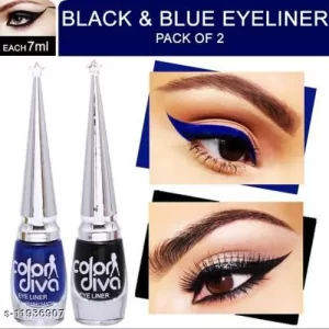 Color Diva Waterproof Length Fiber Extension Black and Blue Eyeliner (2pc)