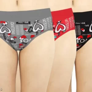 Women’s Mid Waist Panty Briefs / Hipster Innerwear Soft Stretchable Panties Womens & Girls Cotton Briefs Combo Set ( Pack of 3 Pcs )