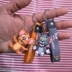 Tom & Jerry 3D Silicone Keychain (Pack of 2set) for Men Woman Kids Silicone Key Chain