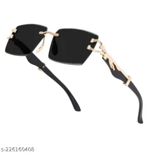 HAYDEN haiza black Lens Tiger Style Solid Metal Golden Premium Sunglasses, Goggles for Men’s Women’s