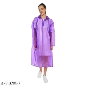 Trendy Fashionable Men Raincoats/ NYLONE Rain Poncho for Women and Men I Waterproof, Hooded, Reusable, Full Sleeves I Hiking and Trekking I Easy to Wear and Carry, Comfort Fit I [Purple, Free Size]
