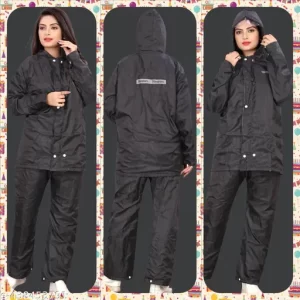 RIMZIM Rain Coat for Women’s Waterproof Reversible Double Layer with Hood Set of Top and Bottom Packed in a Storage Bag 2 Way (Both side) Wearable