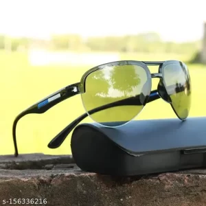 Jiebo Men Black Fiber & Plastic Aviator , UV Protected Iron Man Sunglasses (Pack of 1)